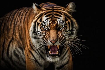 Fototapeta na wymiar Stunning image of a Sumatran tiger (Panthera tigris sumatrae). Generative AI