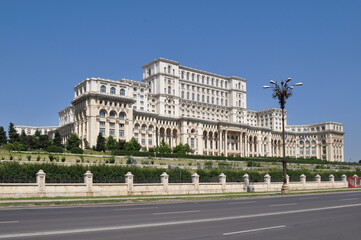 Palace of the Parliament or People's House in Bucharest, Romania. It is the world's largest...