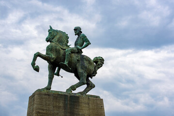 Equestrian statue of Hans Waldmann, old town of Zurich, Switzerland