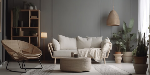 Fototapeta na wymiar Classic living room design with a modern twist