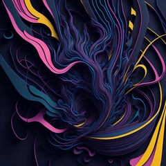 A Vibrant Graphic Design for Music and Art Lovers. This design could use as wallpaper, background " "Generative AI"