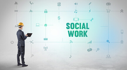 Engineer working on a new social media