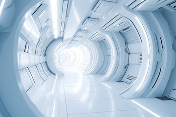 Obraz premium white futuristic background. Generative Ai. 