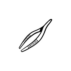 Tweezers icon in simple style isolated on white background. Tool symbol