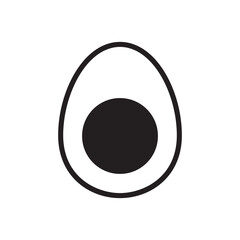 egg icon in flat color style. Egg with shadow isolated on white background