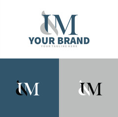 initial letter I and M logo design. I and M lowercase letter initial icon illustration
