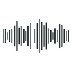 Black sound wave. Music audio frequency, sound line wave, electronic radio signal, volume level symbol. Vector curve radio waves 