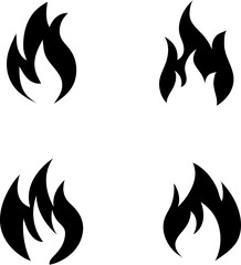  fire symbol set illustration on white background..eps