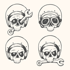 set of skulls