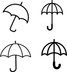 vector Umbrella icon set illustration on white background..eps