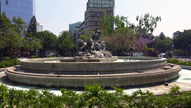 The Cibeles fountain in Mexico City is an exact replica of the Cibeles fountain that is located in the Plaza de Cibeles in Madrid, Spain
