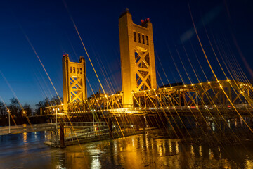 tower bridge at night Sacramento