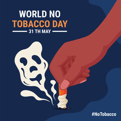 World No Tobacco Day Poster With Extinguished Cigarettes
