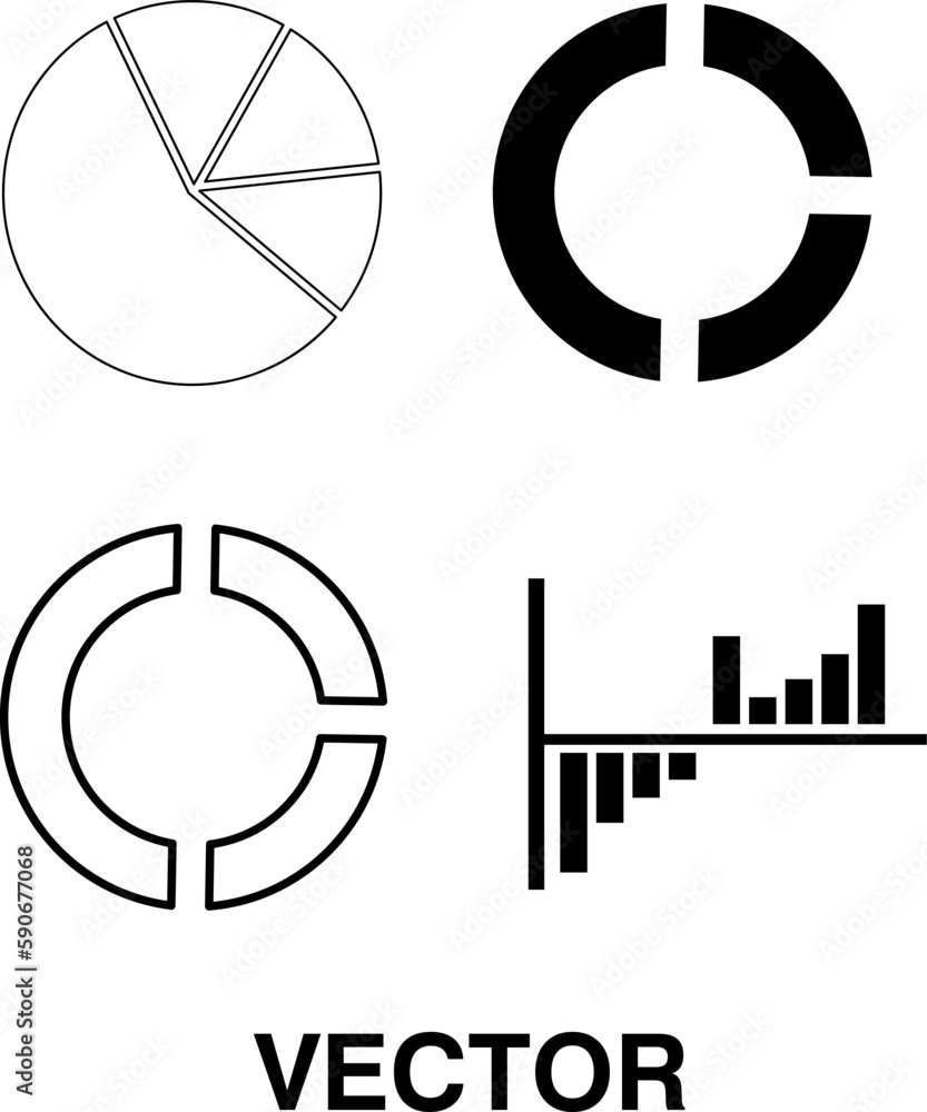 Poster growing graph icon set, graph icon vector for computer, web and mobile app