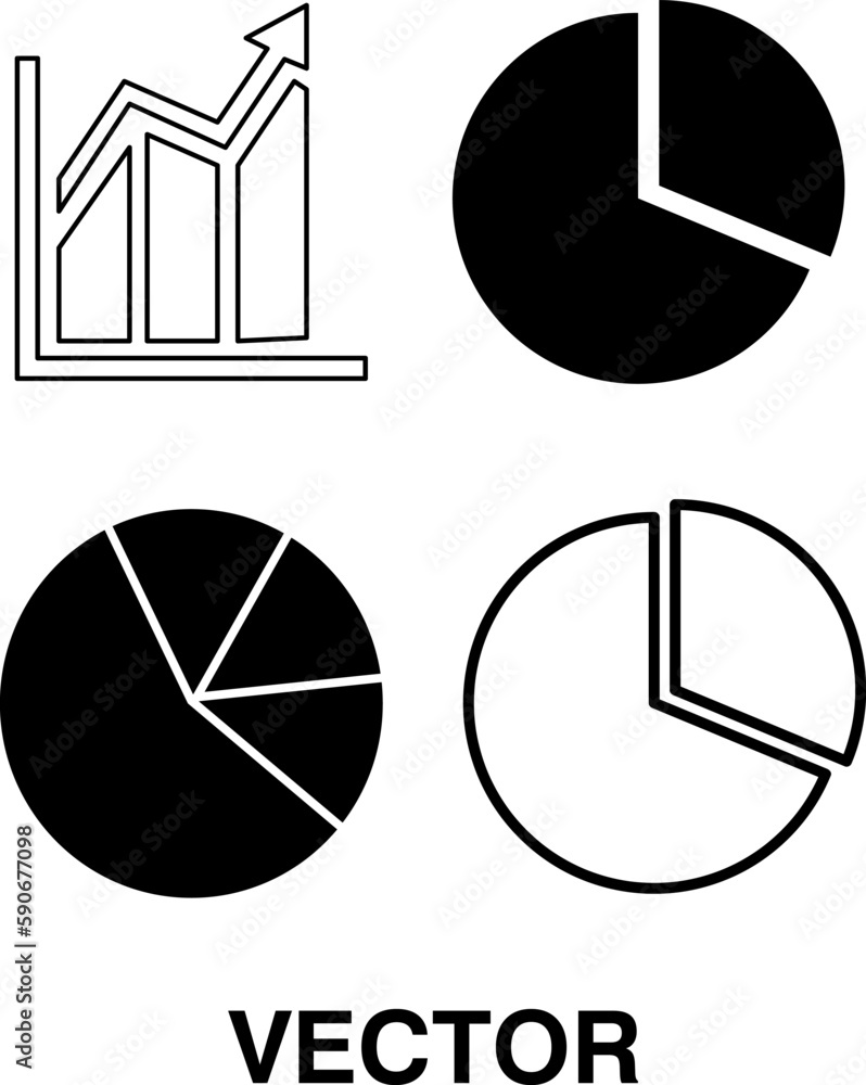 Aufkleber growing graph icon set, graph icon vector for computer, web and mobile app