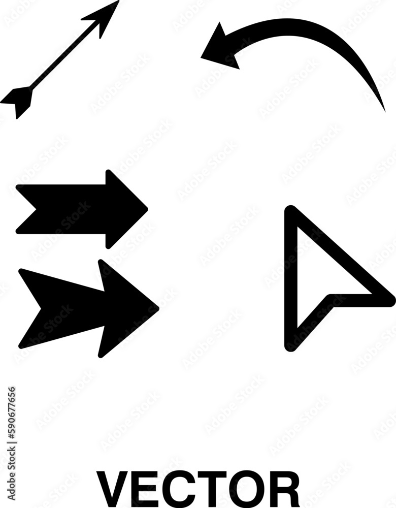 Poster arrow icon set pointer design trendy on white background