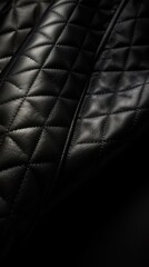 Fototapeta premium Black leather texture. Generative AI