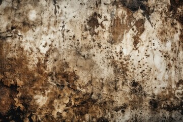 dirty brown and black wall with grime and marks. Generative AI