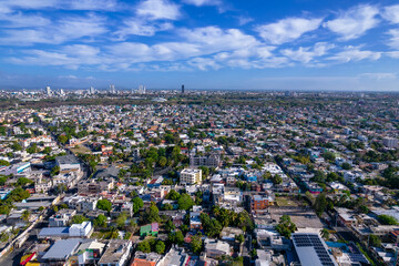 Capital of the Dominican Republic Santo Domingo, city architecture, aerial view.