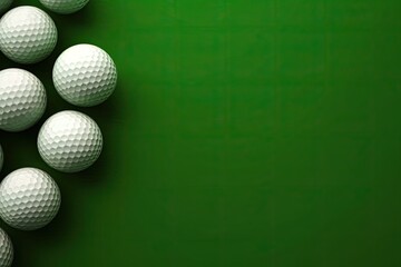 Golf Balls On Side With Green Background And Backdrop Generative AI