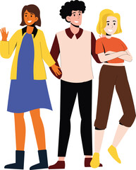 Diverse multiracial and multicultural group of people isolated on white background.