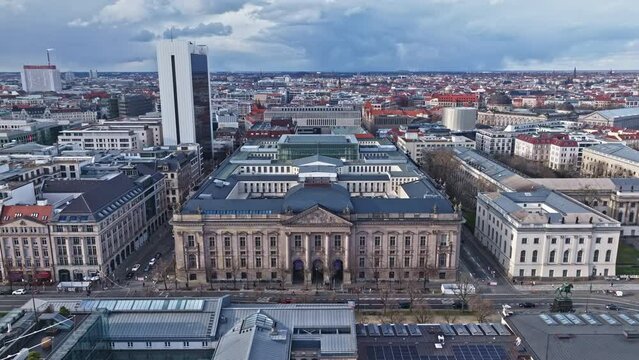 Aerial view of State Library of Berlin - Prussian Cultural Heritage ( Staatsbibliothek zu Berlin - Preu&szlig;ischer Kulturbesitz ) , Berlin city centre , Germany