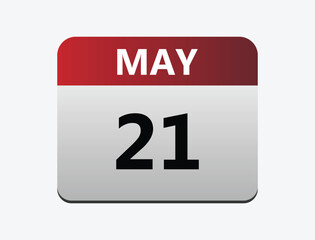 May 21th calendar icon vector. Concept of schedule. business and tasks. vector illustrator.