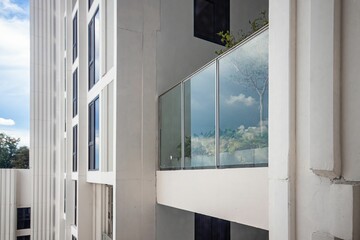 Glass balcony in the apartment