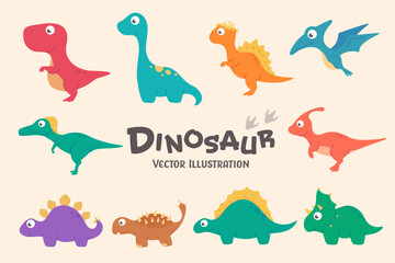 Fototapeta premium Cute cartoon dinosaur for nursery decoration.