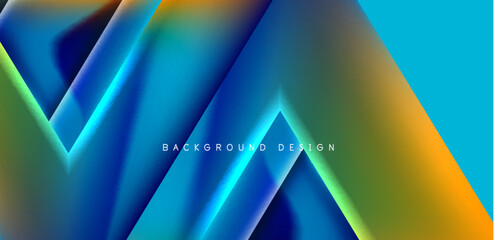 Abstract bakground with overlapping triangles and fluid gradients for covers, templates, flyers, placards, brochures, banners