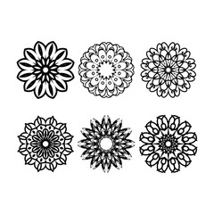 Mandala vector logo icon illustration ornamental round.