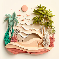 Tropical Palm Beach Origami