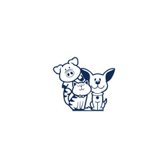 dog logo design, animal vector illustration