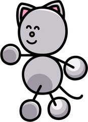 歩くにゃんまるのイラスト(左右反転バージョン)　猫