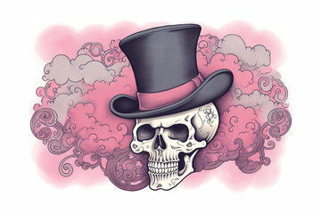 The Dapper Skeleton in a World of Whimsy. Generative ai.