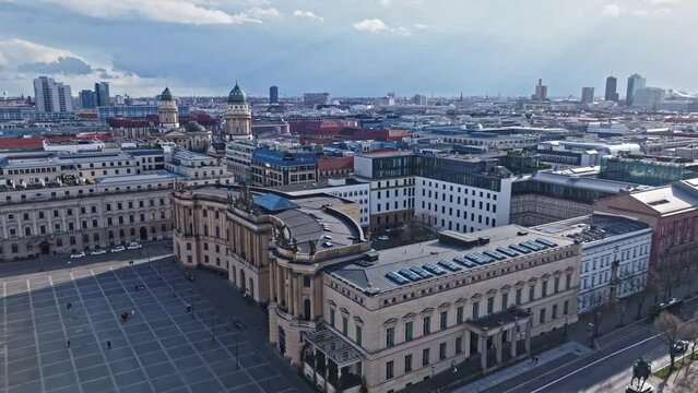 Aerial view of Humboldt University of Berlin , unter den Linden in Berlin Germany