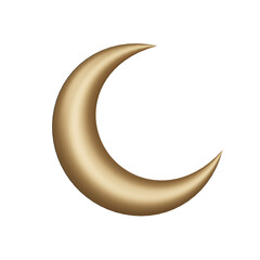 3d moon icon on transparent background
