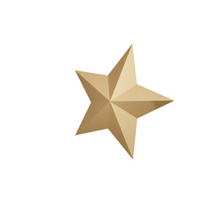 3d icon gold star isolated on transparent