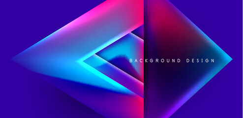 Futuristic triangle vector abstract background with colorful fluid gradients