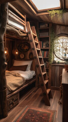 Fantasy Cottage Bedroom, AI