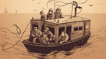Naklejka premium waiting concept. people drawing