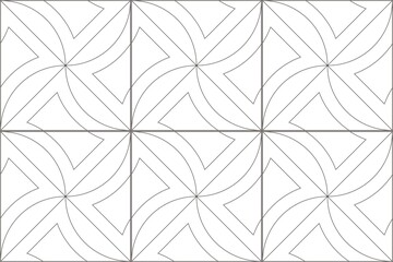 マジョリカタイル6 シームレスパターン 線画
