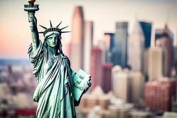 Statue of liberty, USA newyork landmark (Ai generated) - obrazy, fototapety, plakaty