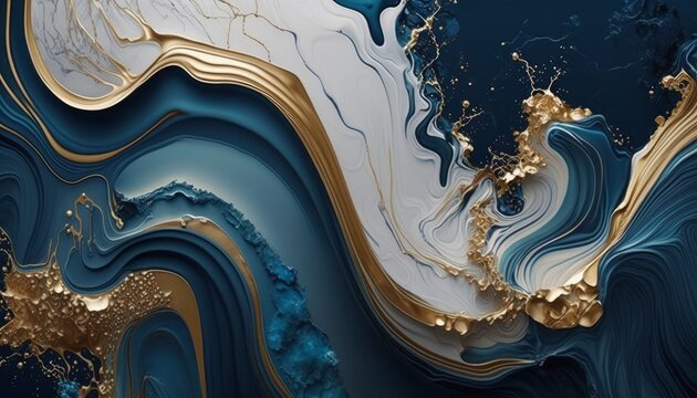 Marble ink abstract art from exquisite original painting for abstract background . Painting was painted on high quality paper texture to create smooth marble background pattern of ombre alcohol ink