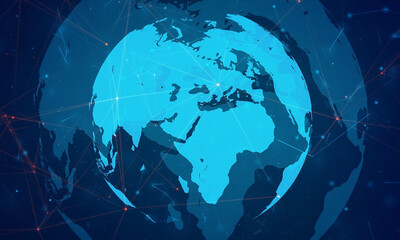 4K Business digital network abstract lines background