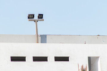 led lights on a building
