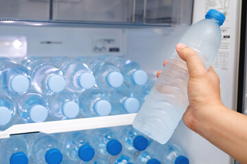 cold drinking water in the refrigerator