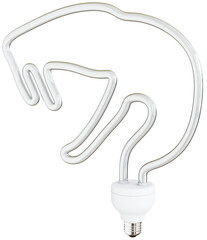 3D Fluorescent Lightbulb Shaped as a Snake