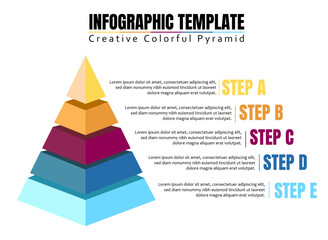 Infographic Template Creative Colorful Pyramid. Suitable for marketing presentation. Business presentation. Web infographic icon