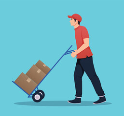 delivery courier people service vector illustration	
 - obrazy, fototapety, plakaty